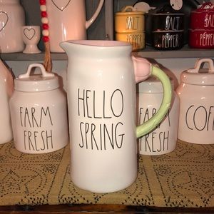 Rae Dunn HELLO SPRING Pitcher